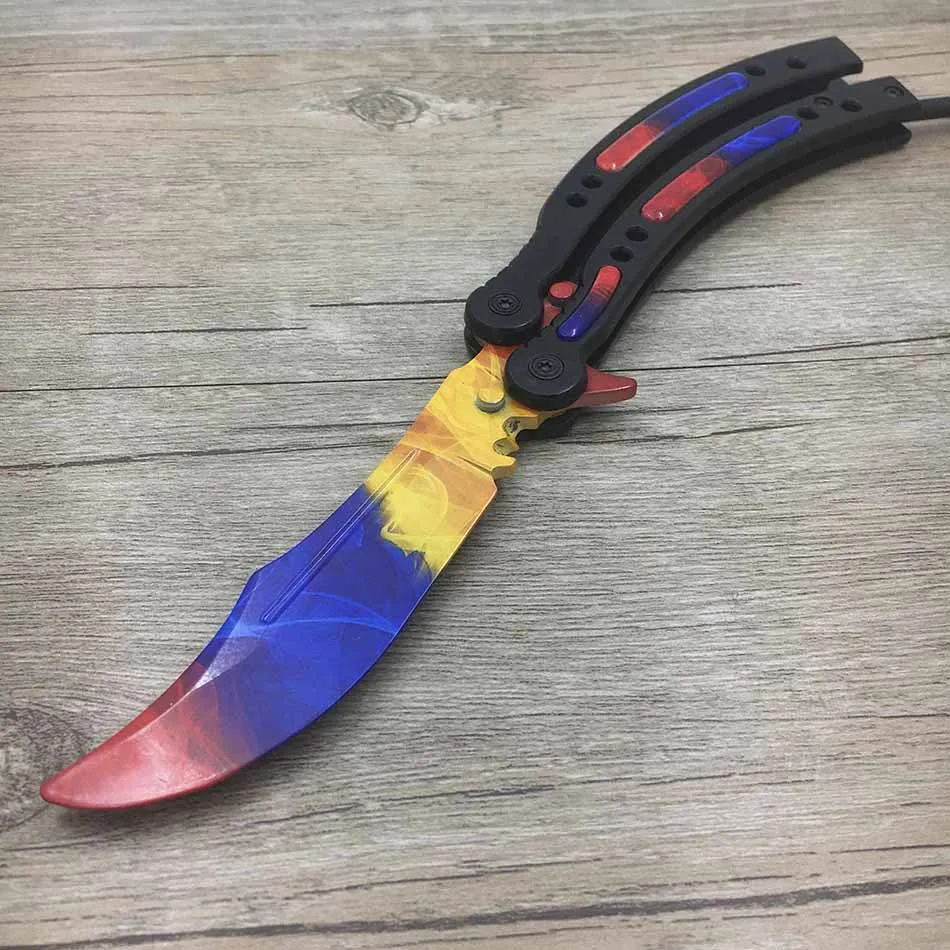 Прямая поставка бабочка в коробке для ножей CS GO Karambit нож практика складной нож бабочка нож для тренера чехол тупое лезвие без края инструмент