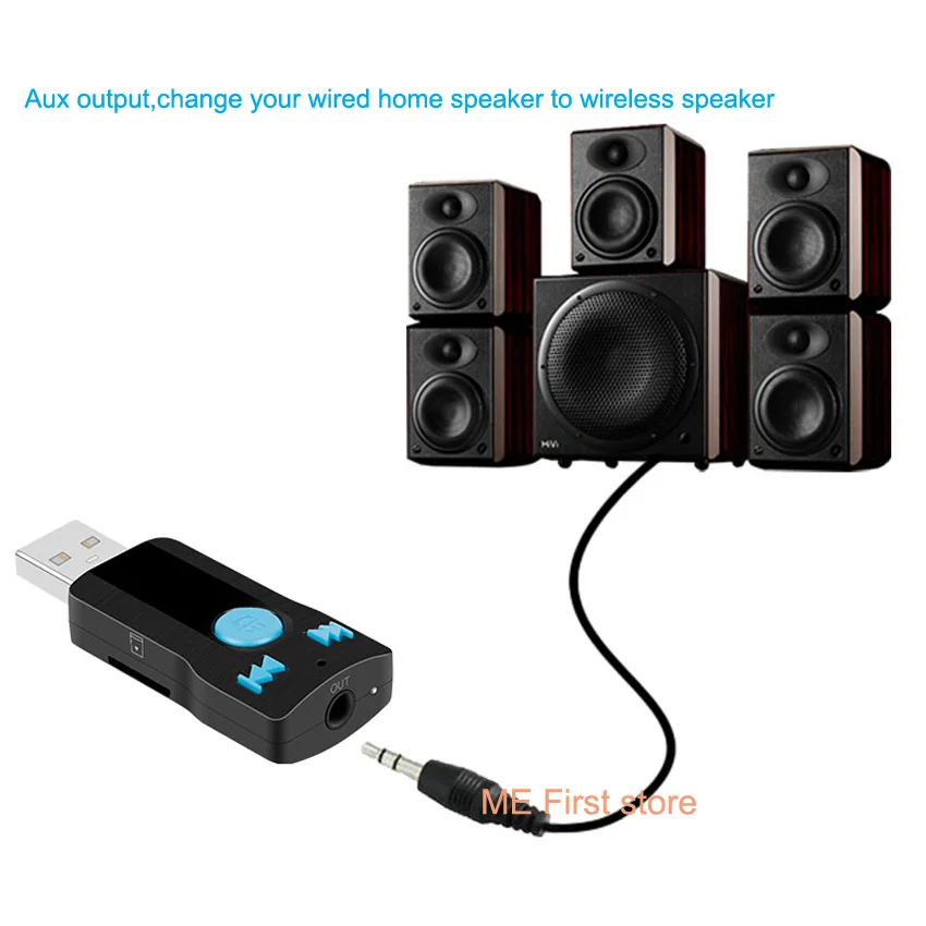USB Bluetooth приемник автомобильный беспроводной A2DP Музыка 3 5 мм Aux аудио адаптер для