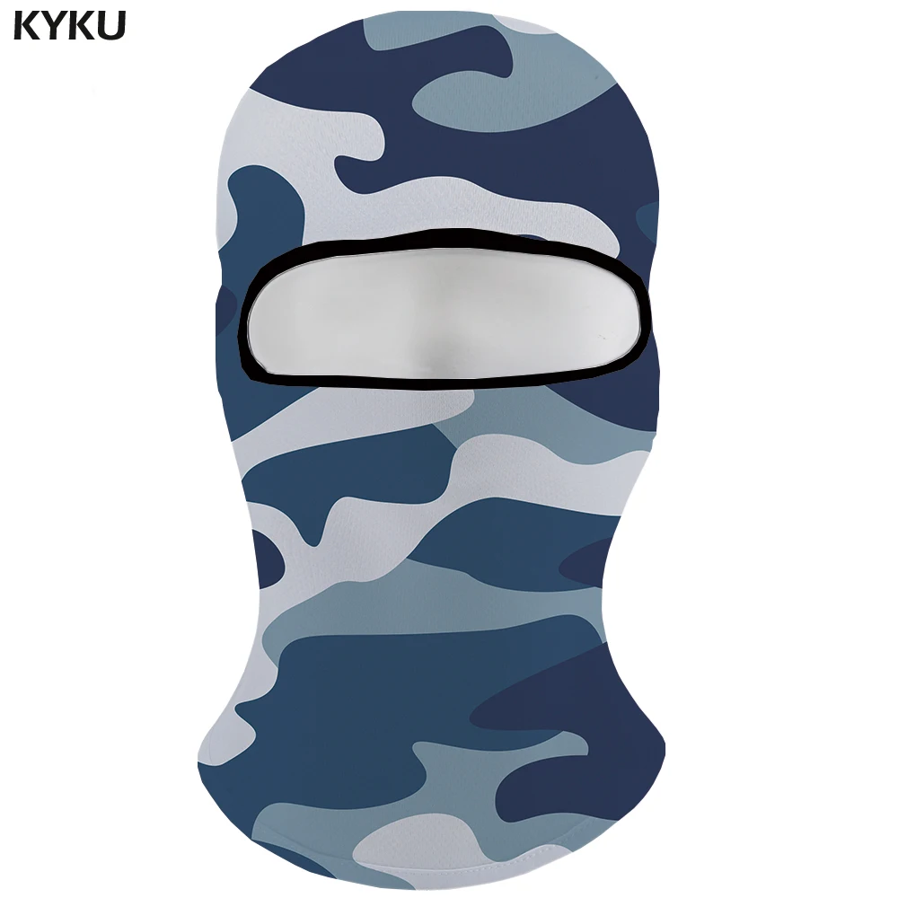 KYKU камуфляж Skullies шапочки Для мужчин велосипедов маска лыжную Кепки красочные 3d