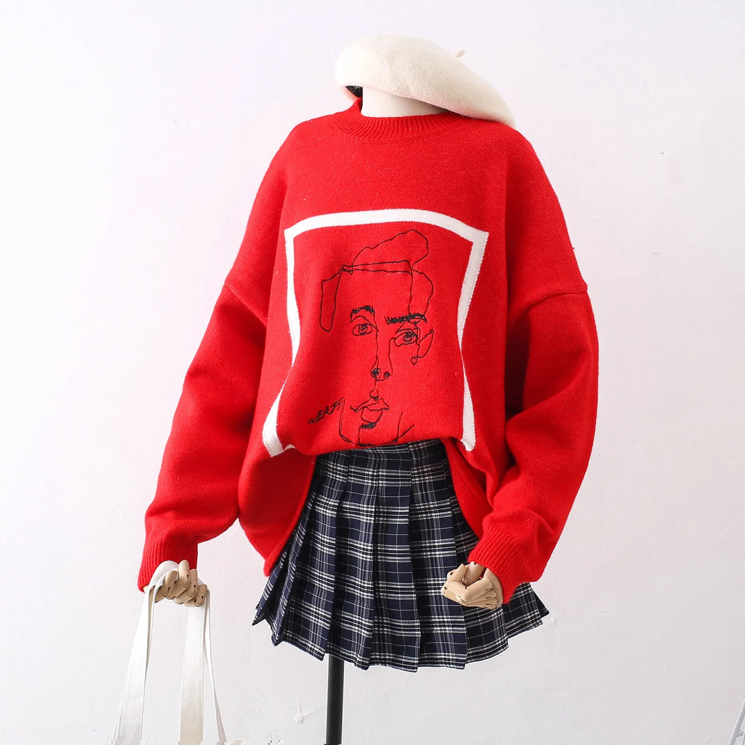2019 Fall Fashion Women Pullover and Sweaters Harajuku MAN Printed Chic Sweater Jumpers Casual Oversize manteau femme hiver | Женская