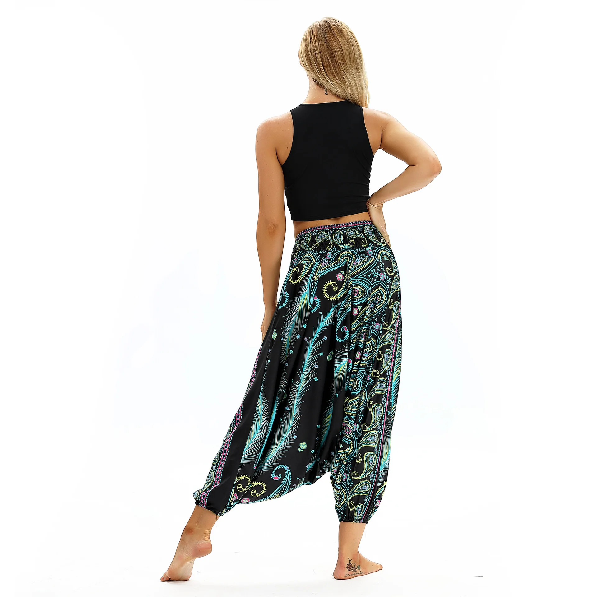 Print women casual fitness Yoga leggings lounge nepal pant Bloomers Indian Thailand wide leg loose pants beach wear Harem Pants