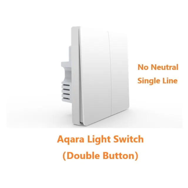 No Netural 2 Button Xiaomi Aqara, настенный светильник, переключатель ZigBee, нейтральная версия, одна двойная кнопка, ключ, умный дом для MiHome, приложение MIJIA, шлюз, обновлен - Цвет: No Netural 2 Button