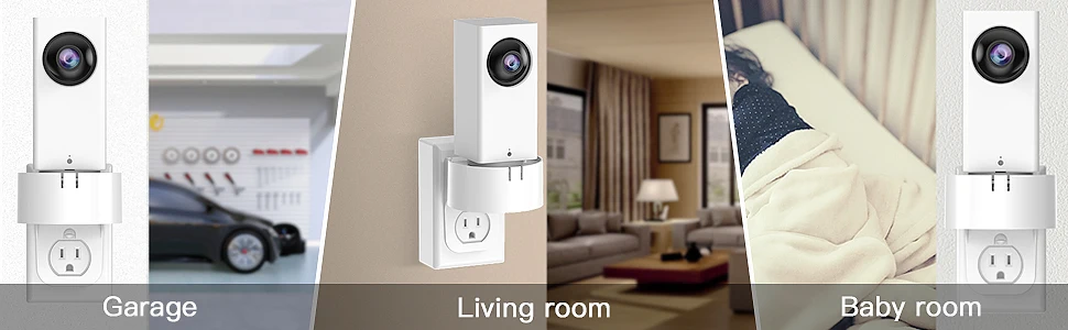 360 Degree Swivel AC Outlet Wall Plug Mount Holder Bracket for Wyze Cam Pan Security Camera without Messy Wires(just a bracket