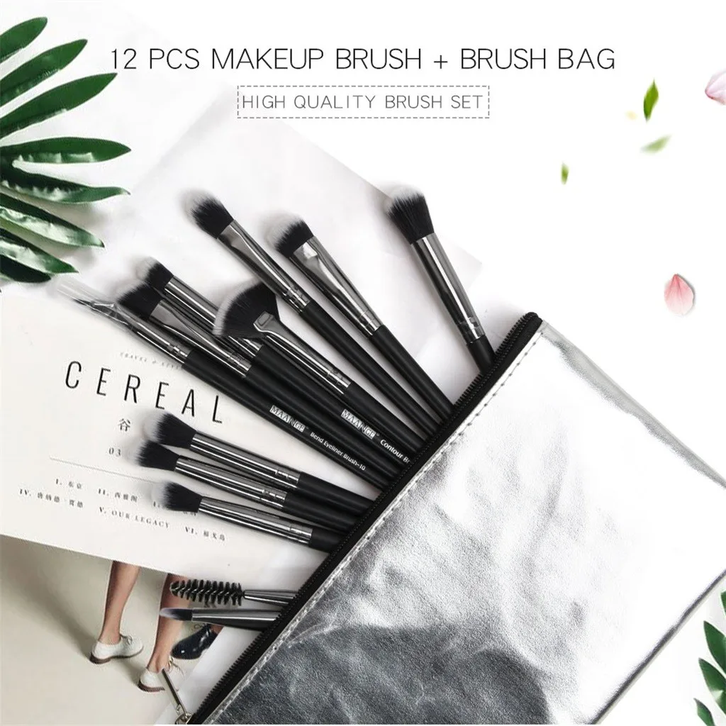 Профессиональные кисти для макияжа 12 шт. кисть теней век текстовыделитель набор