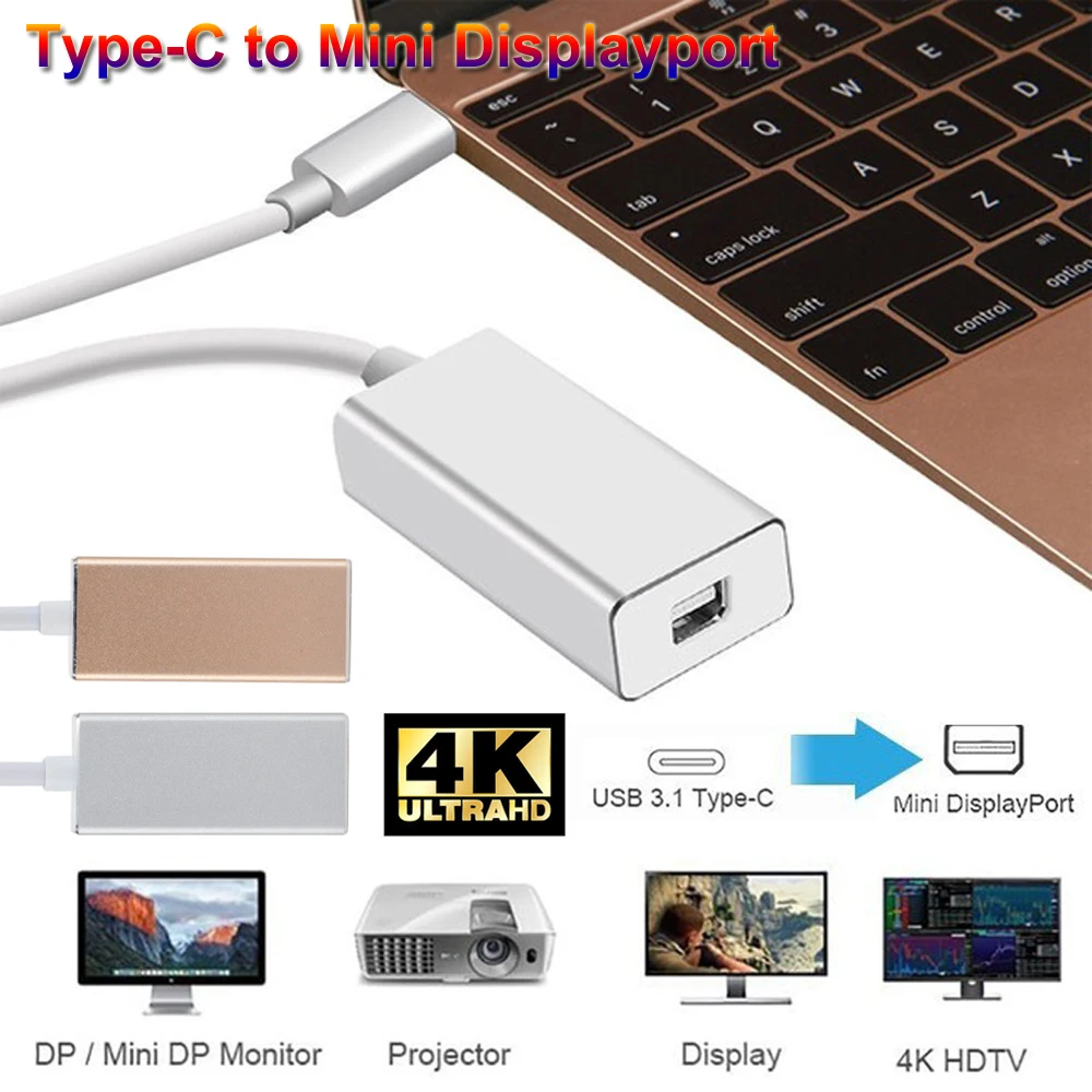 USB 3,1 type C к DisplayPort/мини преобразователь дисплейного порта Стандартный DP USB-C адаптер для Macbook Pro mini DP Женский конвертер