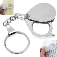 portable 8x foldable magnifier metal magnifying glass creative optical lens tool daily loupe with key chain convenient tools