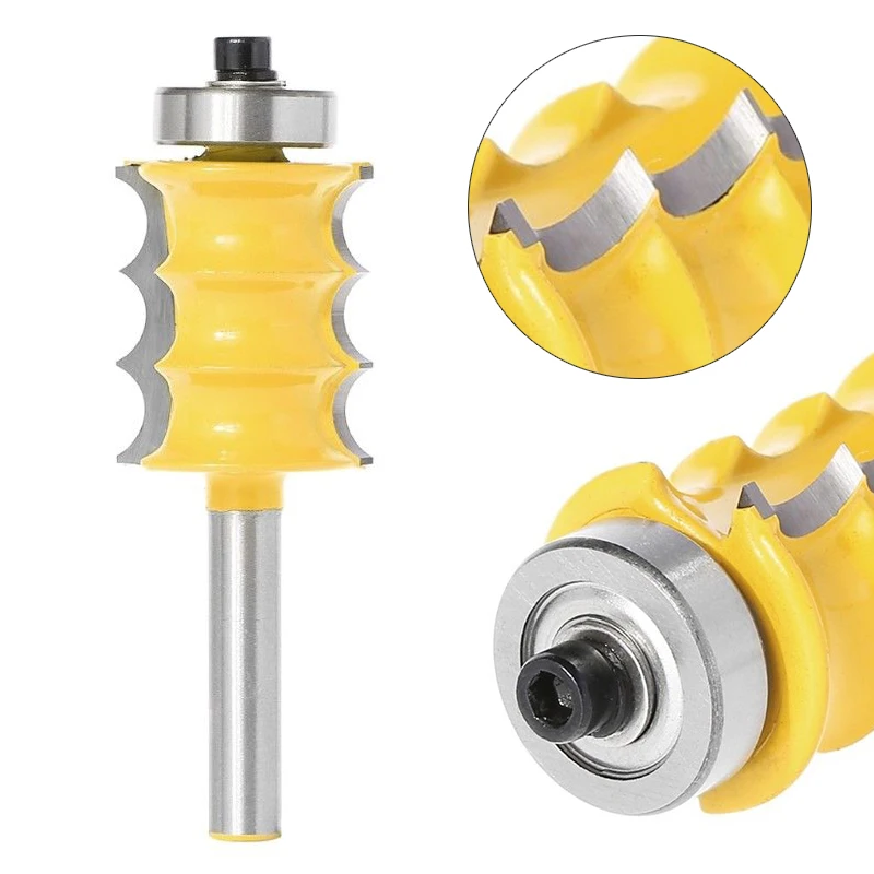 

Quality 1/4" Shank Large Triple Bead Column/Face Molding Router Bit For Woodworking