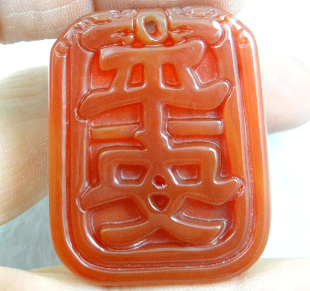 

Fashion Unique red Marine chalcedony stone hand-carved Peaceful pendant Gems beads jewelry Making 3Pcs/lot free shipping