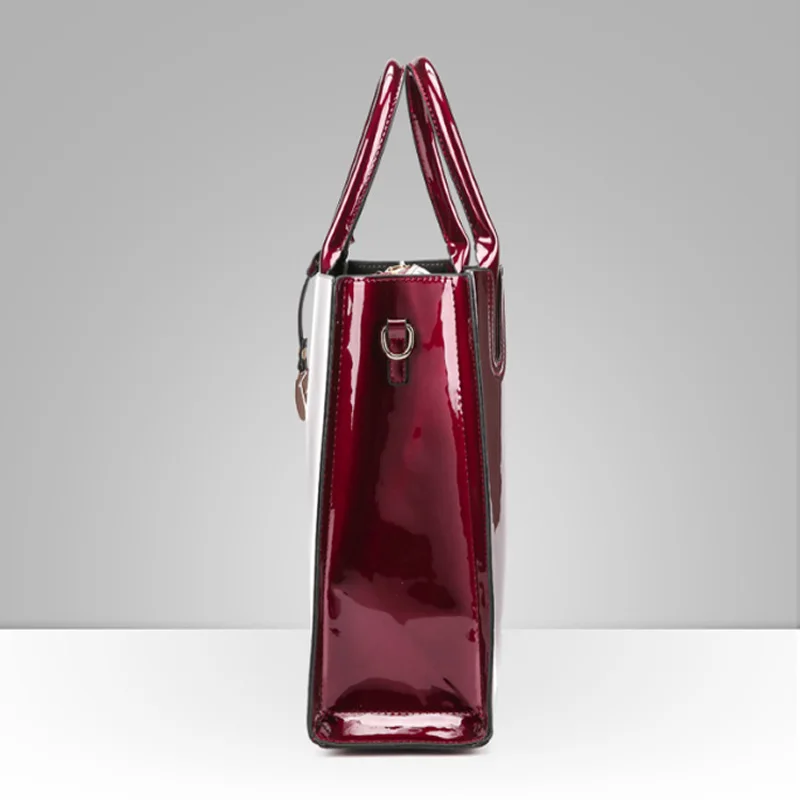 Яркие однотонные женские модные сумки из лакированной кожи Женские Простые