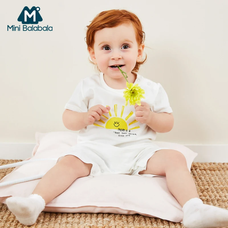 Тонкие комбинезоны Mini balabalaBaby летняя одежда для детей топ с короткими рукавами