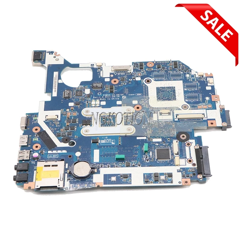 NOKOTION Материнская плата ноутбука для шлюза NV55 NV55S P5WS5 LA 6973P DDR3 разъем fs1 материнская