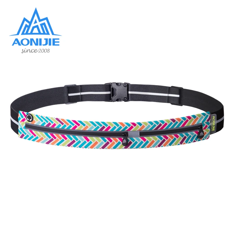 AONIJIE W960, Регулируемый тонкий пояс с двумя карманами для бега, поясная сумка для бега, поясная сумка для путешествий, тренировок, фитнеса, 6,8 дюйма, держатель для телефона