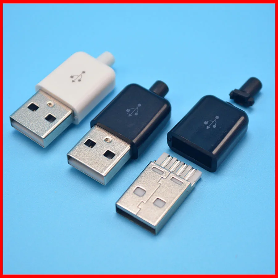 Штепсельная Вилка USB сделай сам 10 комплектов 3 в 1 белый и черный цвета штепсельная