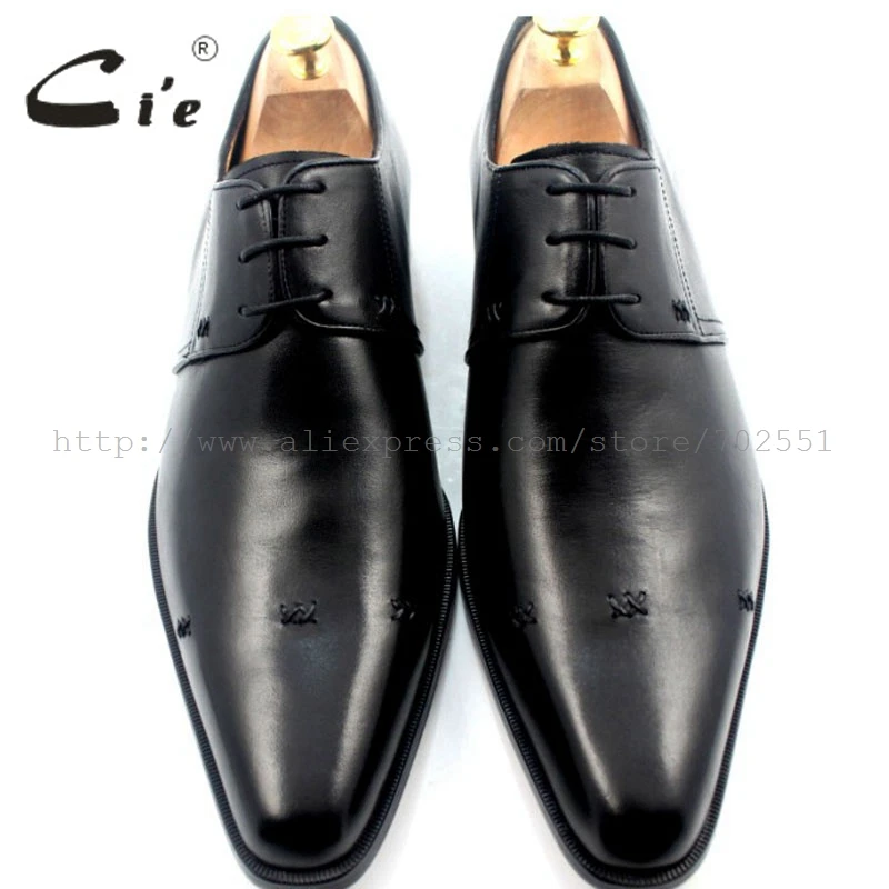 Мужские туфли-Дерби ручной работы cie из натуральной телячьей кожи с острым носком