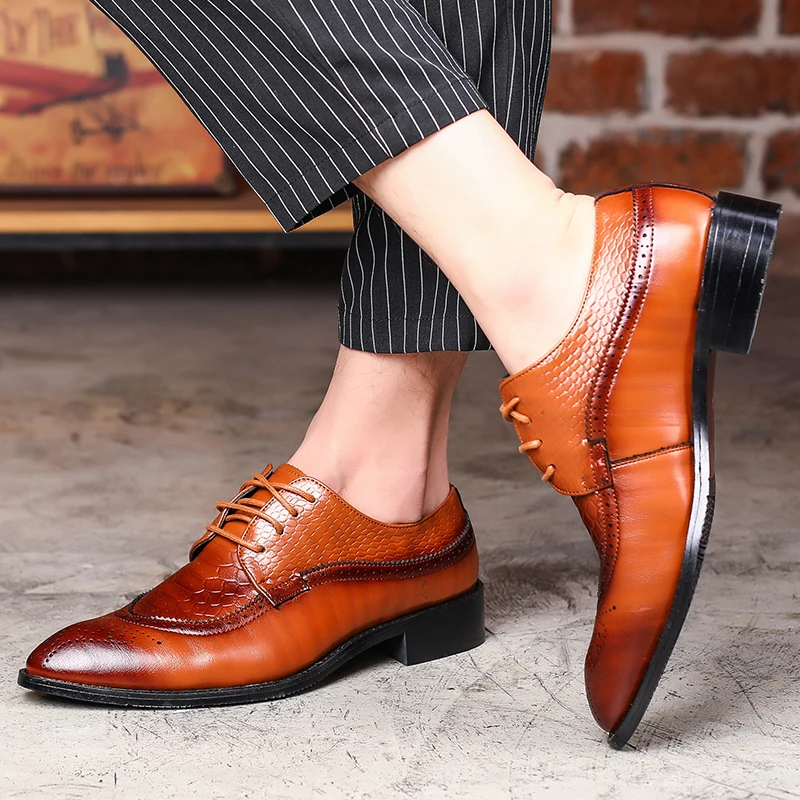 Elegant Pointed Toe Man Oxfords Leather Formal Dress Shoes Busuness Wedding Party Office Men's Flats Big size 38-48 | Обувь
