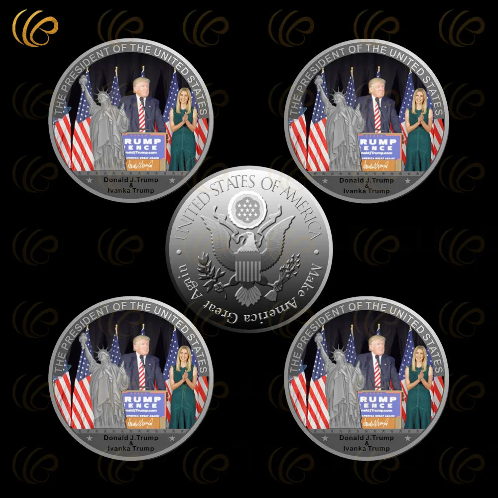Оптовая торговля Серебряная монета Американский 45 й Президент Трамп с дочерью