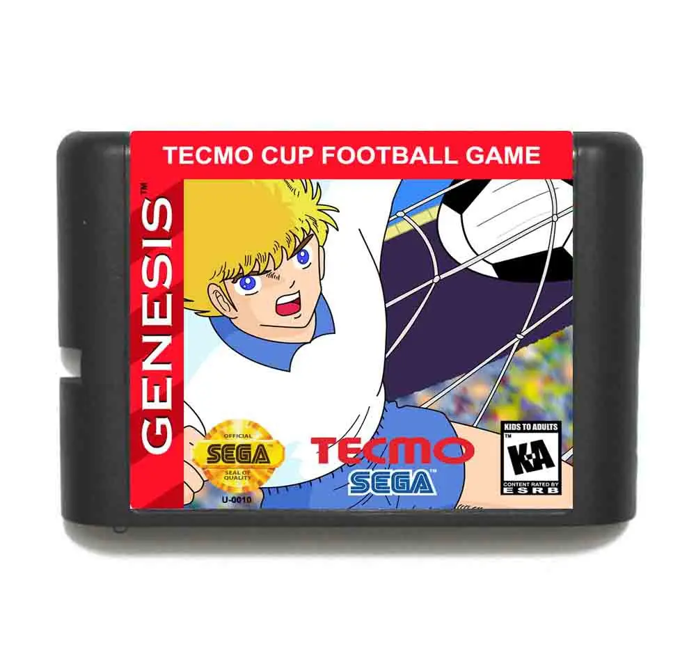 Tecmo чашки Футбол 16 бит MD карточная игра с коробку для Sega игры Mega Drive/ Genesis |