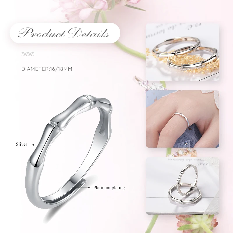 Комплект колец UMODE из стерлингового серебра 925 пробы для пар мужчин и женщин