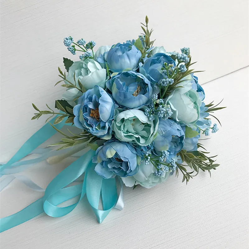 

6pcs/pack Wedding Bride Hand Bouquet Simulation Flower Event Party Decorative Flower Wedding photography photo props