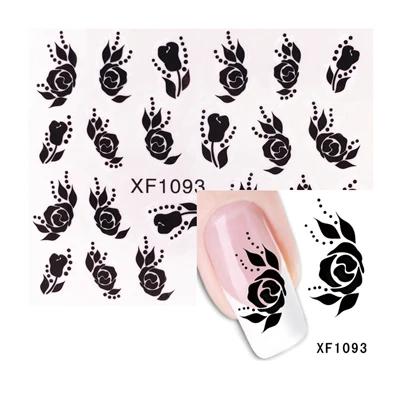 XF1093 YZWLE, 1 лист, дополнительно, Цветущий цветок, искусство ногтей, водные переводные наклейки, переводные наклейки, инструменты для ногтей - Цвет: XF1093