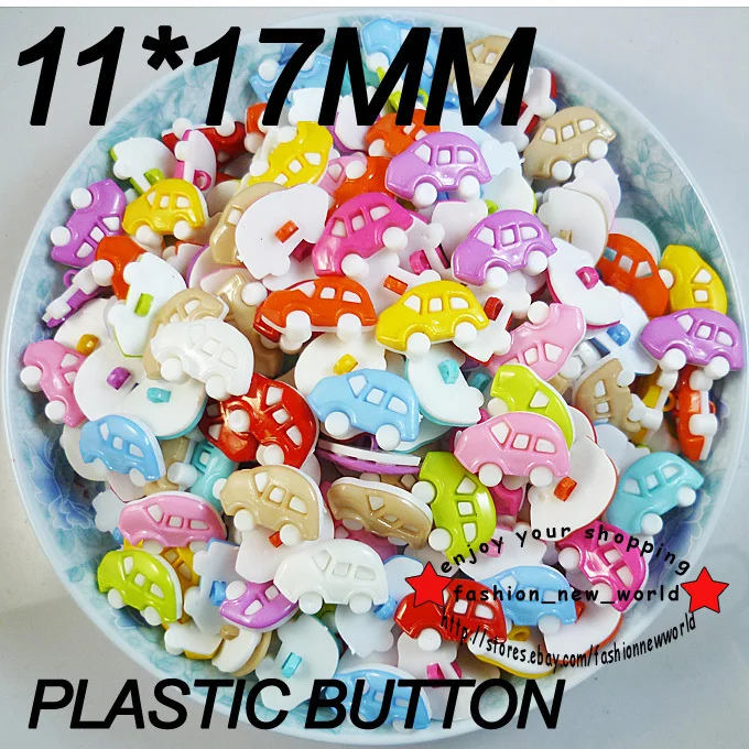 100 шт 10 цветов Окрашенные Пластиковые кнопки в форме автомобиля пальто сапоги