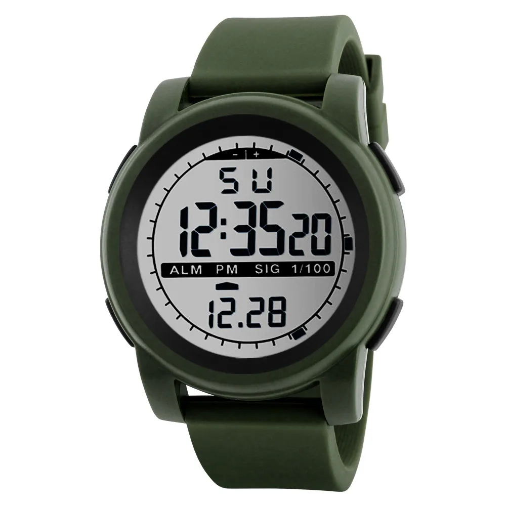 Модные Для мужчин светодиодный Водонепроницаемый цифровой кварцевые Военные