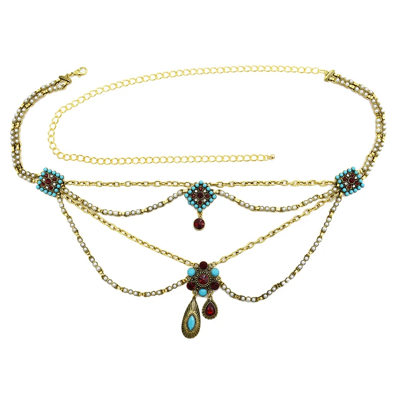 Новинка 2019 винтажный пояс-цепочка на талию в богемном этническом стиле с