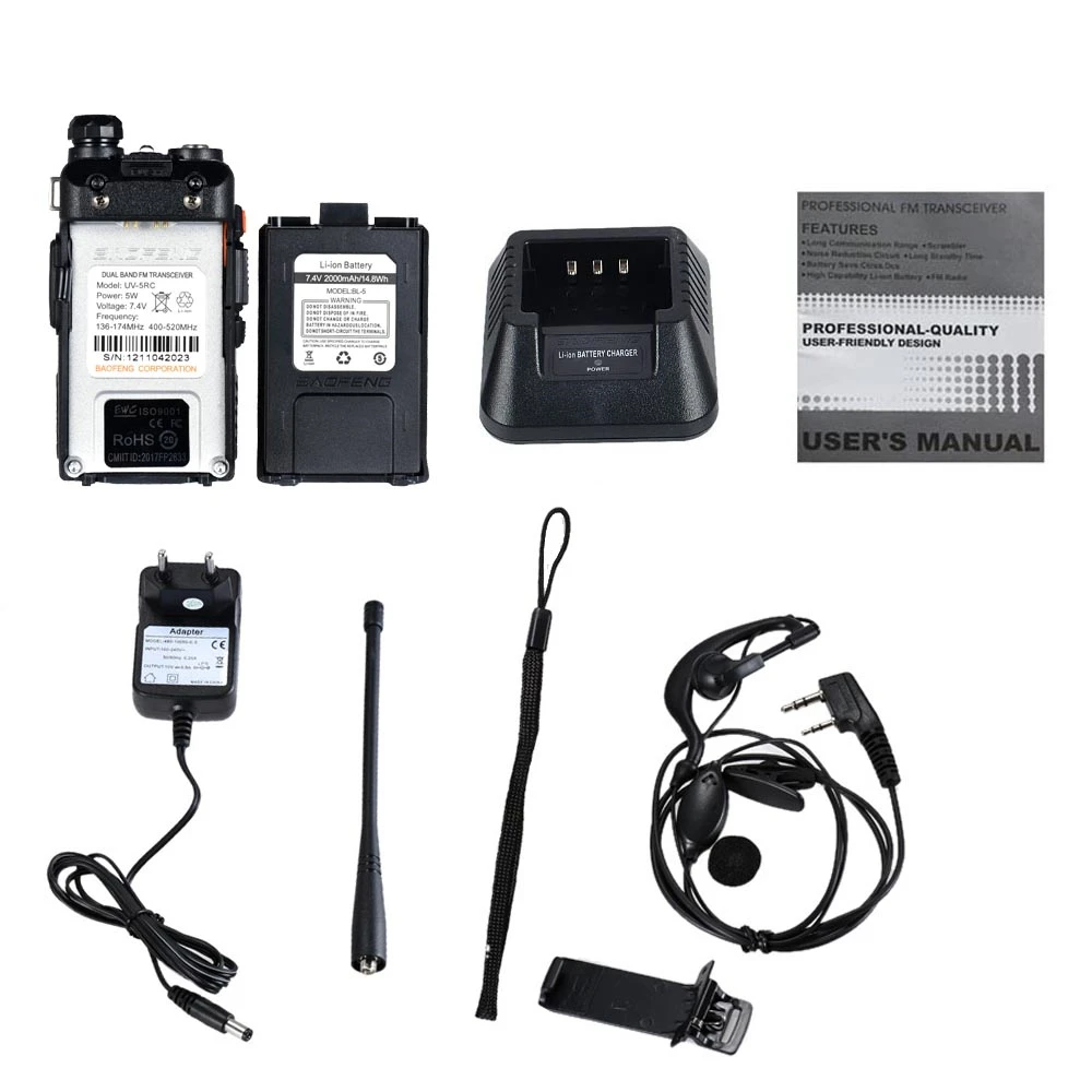 2 шт. Baofeng UV 5RC Двухдиапазонная рация VHF UHF 136 174/400 520 Любительская CB радио