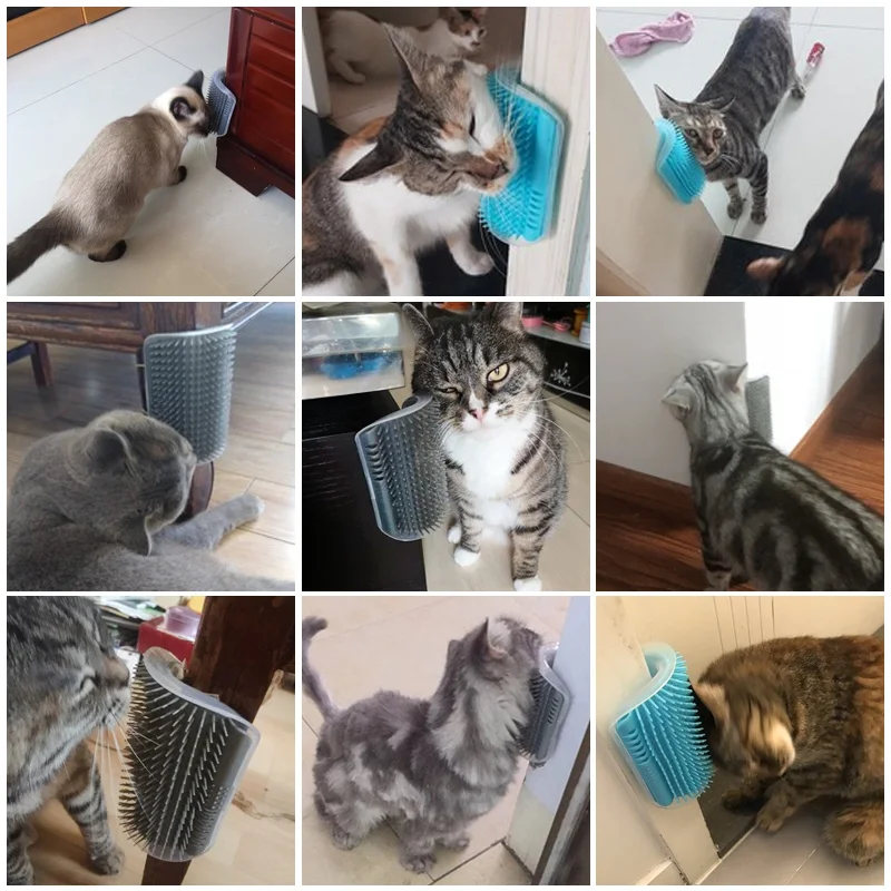 Кошек щетка угловой кошачий массаж Self Уход за лошадьми расческа Cat лица с БДСМ