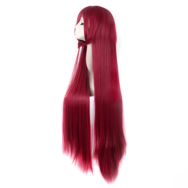 League of Legends Catherine Anime Game Costume Cosplay Wig Dark Red 100cm Straight Long Halloween Costumes Women Free Cap |