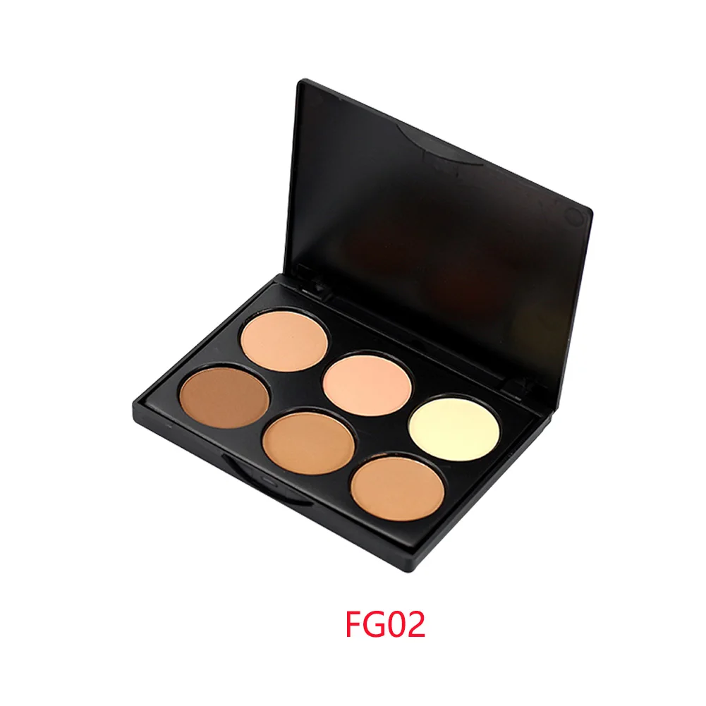 6 цветов контурный Макияж инструмент консилер с бронзатором косметические тени