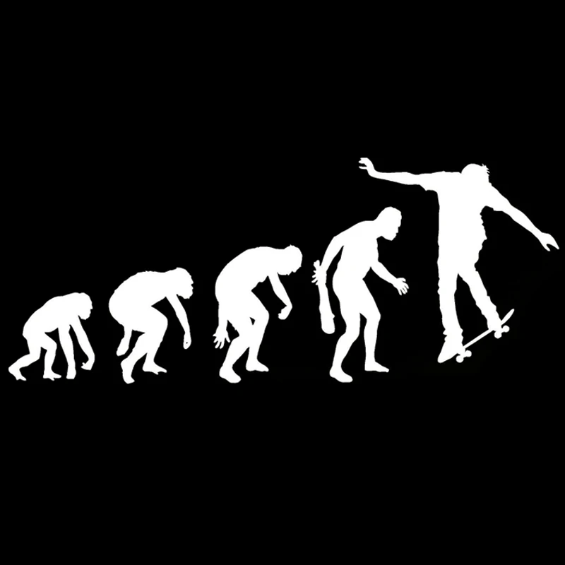 15.6CM*6.4CM Interesting Evolutionary Skateboard Extreme Sports Silhouette Vinyl Car Sticker S9-0985 | Автомобили и мотоциклы