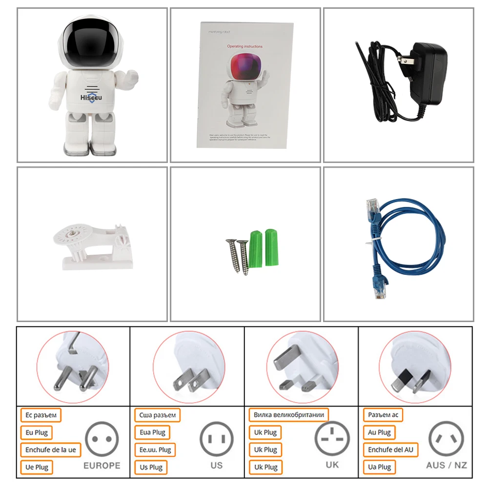 Hiseeu ip камера ночного видения беспроводная Wifi безопасности 960 P 1.3MP HD робот