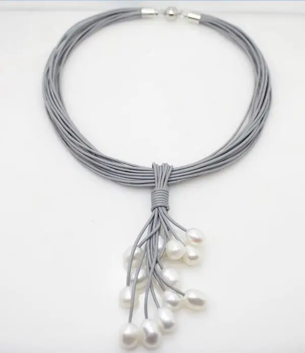 Хит продаж модное ожерелье с подвеской из натурального белого пресноводного