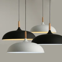 minimalist modern pendant lamps e27 wood aluminum lampshade hanging pendant lights 110v 220v for art fashion decor luminaire