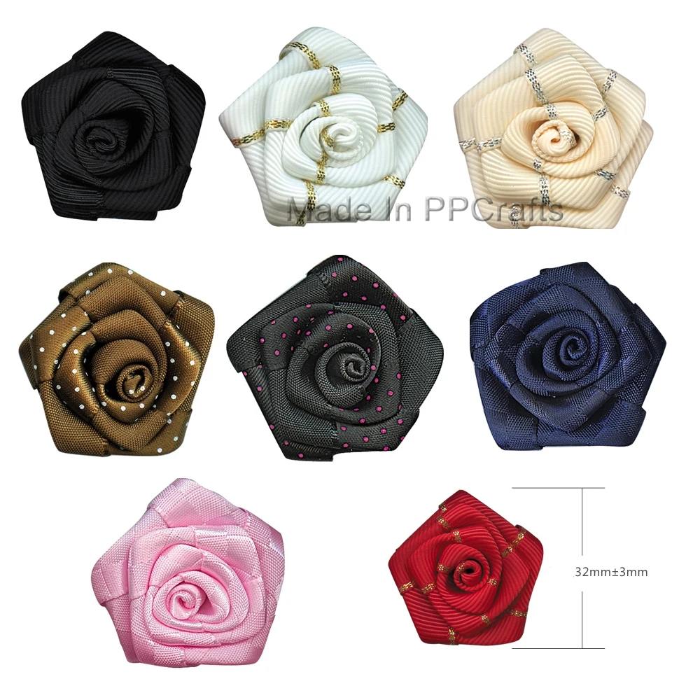 32MM &quot Satin/ Plain/Grosgrain Ribbon RoseFlower For Cloth Wedding Hairbow DIY Crafts Toy 100pcs Free Shipping | Дом и сад