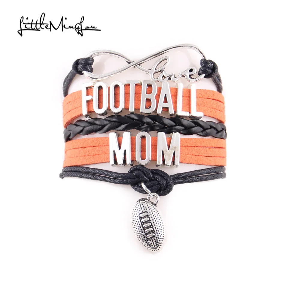 Женский браслет с изображением футбольной тематики|football mom bracelet|mom braceletwomen bracelet |