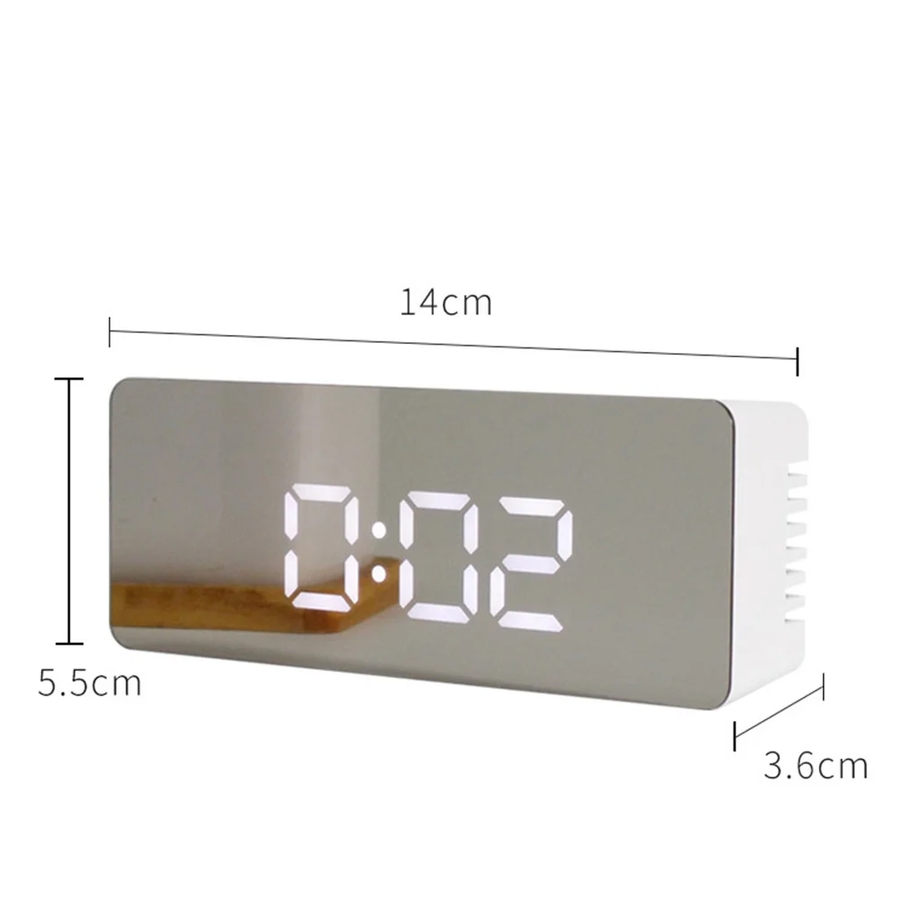 LED Smart Mirror Alarm Clock Multi-function Luminous Digital with Night Light | Дом и сад