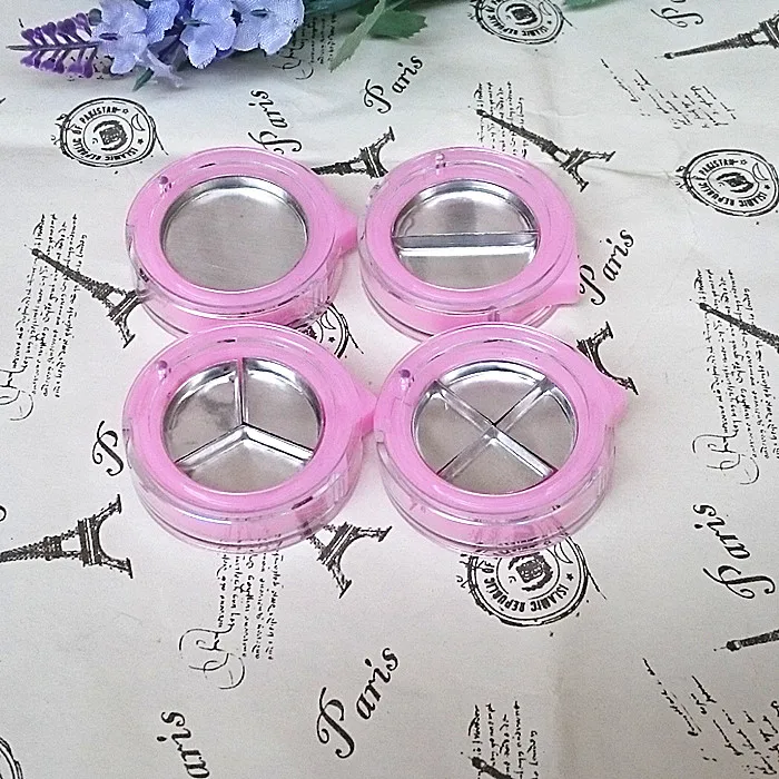 

100 шт. розовый пустой боковое отверстие 1/2/3/4 Румяна алюминиевый палитру косметики DIY рот Rouge компактные контейнеры для макияжа, тени для век