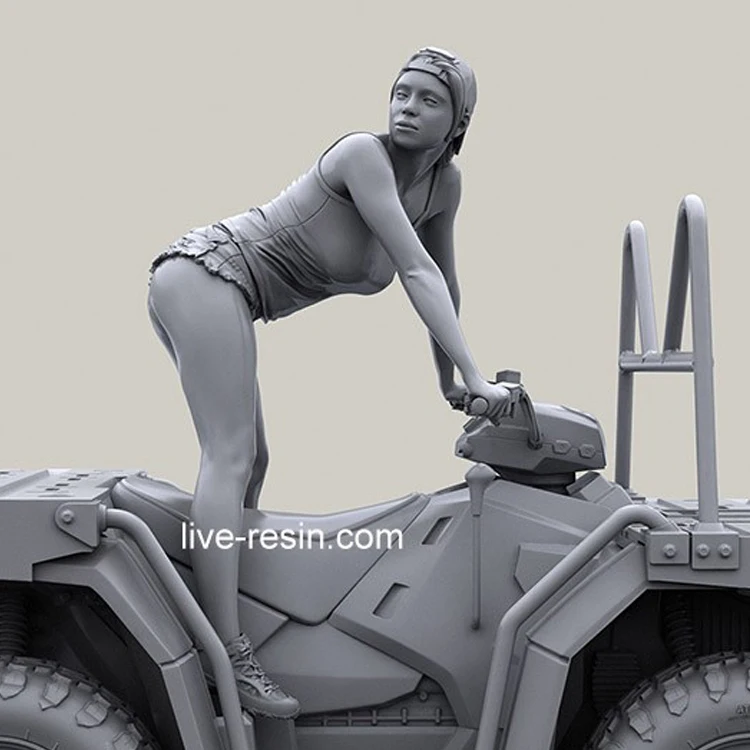 1/35 девушка всадник с видом на квадроцикл без квадроцикла полимерная модель