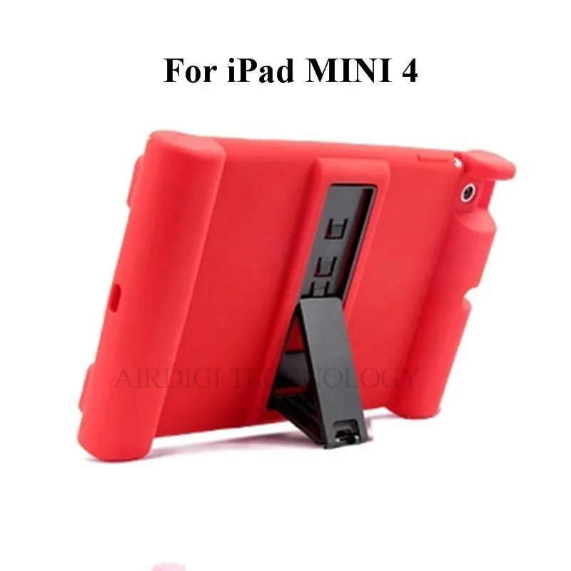 With Kickstand Для Apple Ipad Mini 4 7," защитный противоударный мягкий силиконовый чехол с держателем для рук для дома, детей, школьников, геймеров - Цвет: With Kickstand