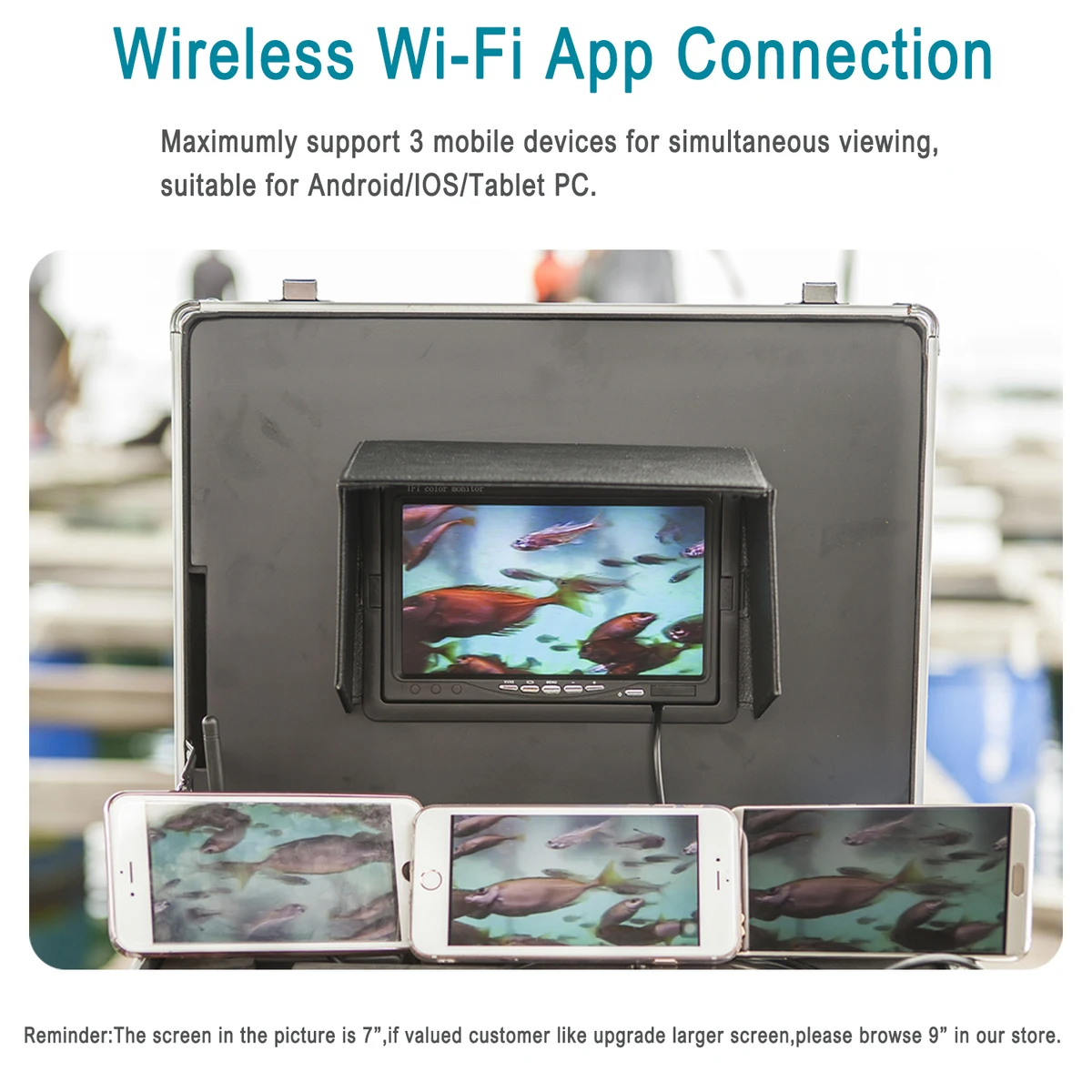 SYANSPAN Беспроводной Wi-Fi рыболокатор " ЖК-монитор видео камера 1000TVL подводный ледовый рыболокатор 36 светодиодов вращающийся на 360 градусов
