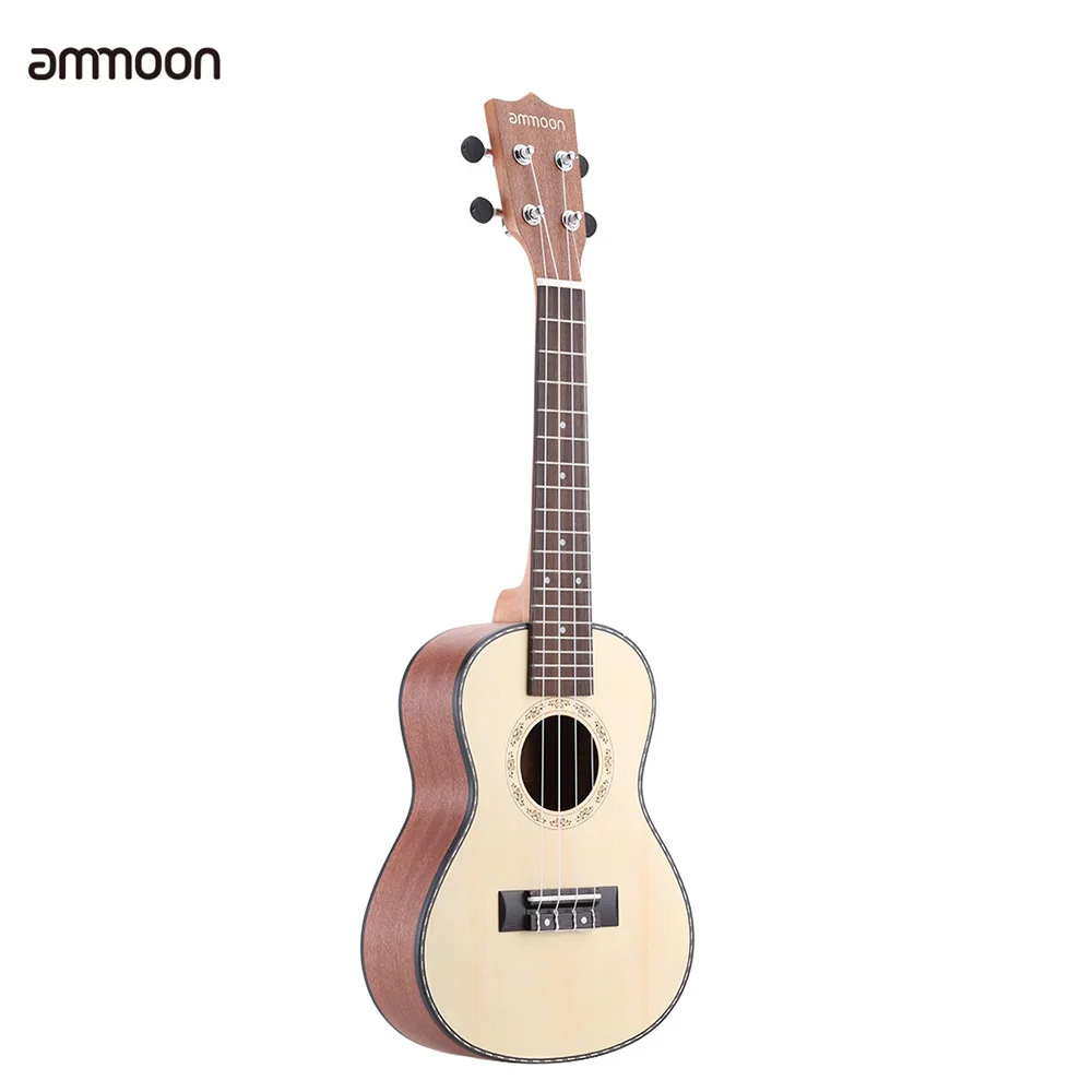 

ammoon 24" Spruce Sapele Ukulele Rosewood Fretboard 4 Strings Musical Instrument New Year's Day Gift