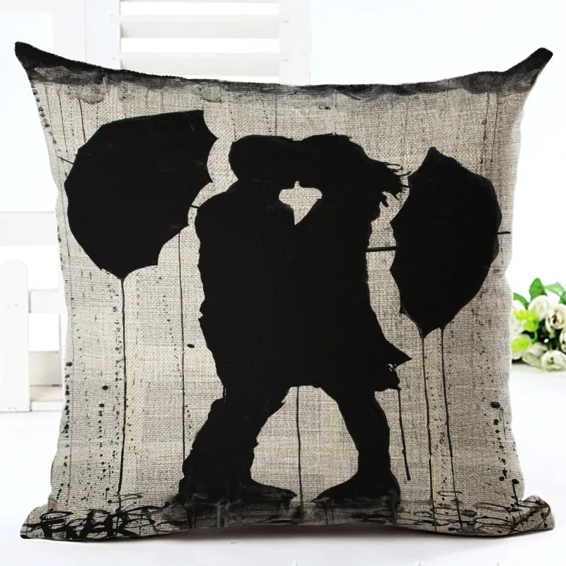 Льняная хлопковая наволочка для дома офиса дивана квадратная Латинская