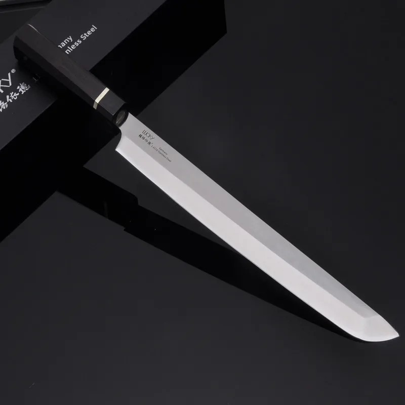 

27cm Japanese Sushi Knife Kitchen German 1.4116 Stainless Steel Sheath Salmon Raw Fish Filleting Sashimi Knife Cooking Tool 6G