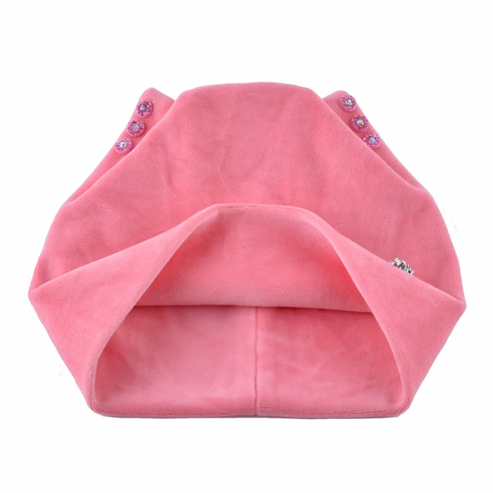 TQMSMY зимние шапки женские вязаные с кошачьими ушками теплые бархатные Стразы