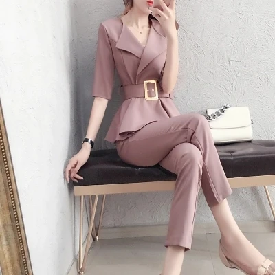 Профессиональный костюм женский летний новый модный дамский небольшой