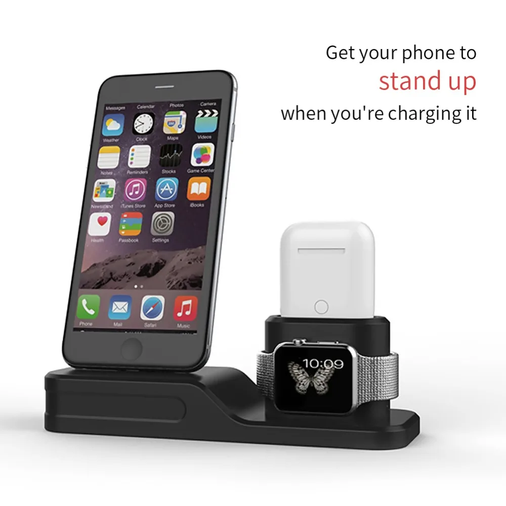 3 в 1 зарядная док станция Настольный держатель Мобильная поддержка для iPhone X/8/7/6 s