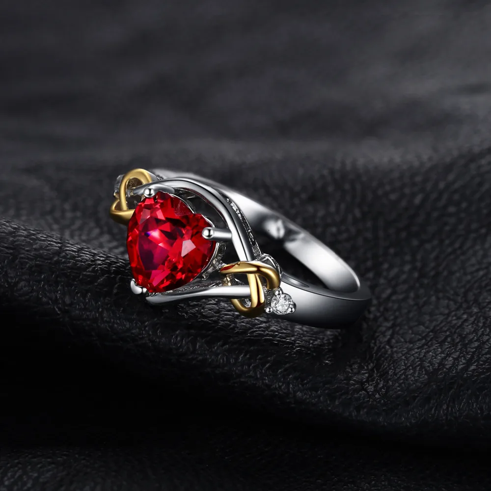 Jewelrypalace Любовь Узел Сердце 2.5ct создан красный рубин Обручение кольцо