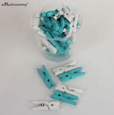 TW X50 пиратские тематические вечерние мини деревянные прищепки красные или черные крафтовые колышки пиратские вечерние декоративные зажимы на свадьбу День рождения фото плакат - Цвет: TW